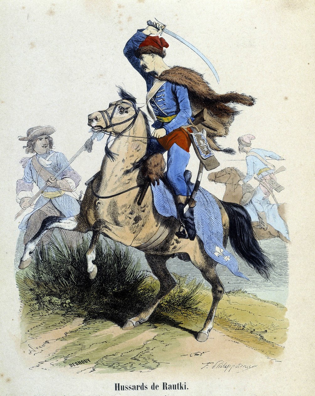 Rautki huszárok 1720-ban harcos. alkotó: Unknown artist