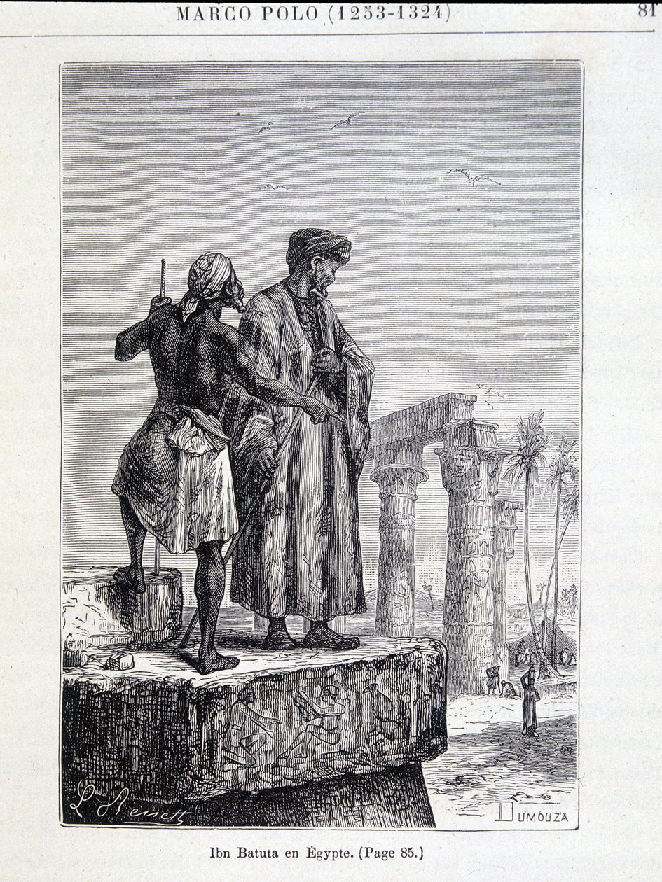 Ibn Battuta (1307-1377) Egyiptomban – Jules Verne „A Föld felfedezése” című művében alkotó: Unknown artist