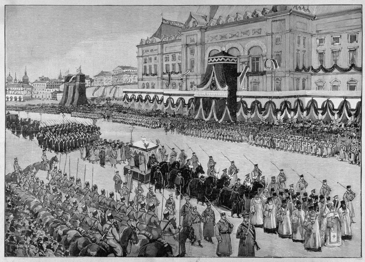 Illusztráció III. Sándor cár 1894-es temetéséről. „The Illustrated World” alkotó: Unknown artist