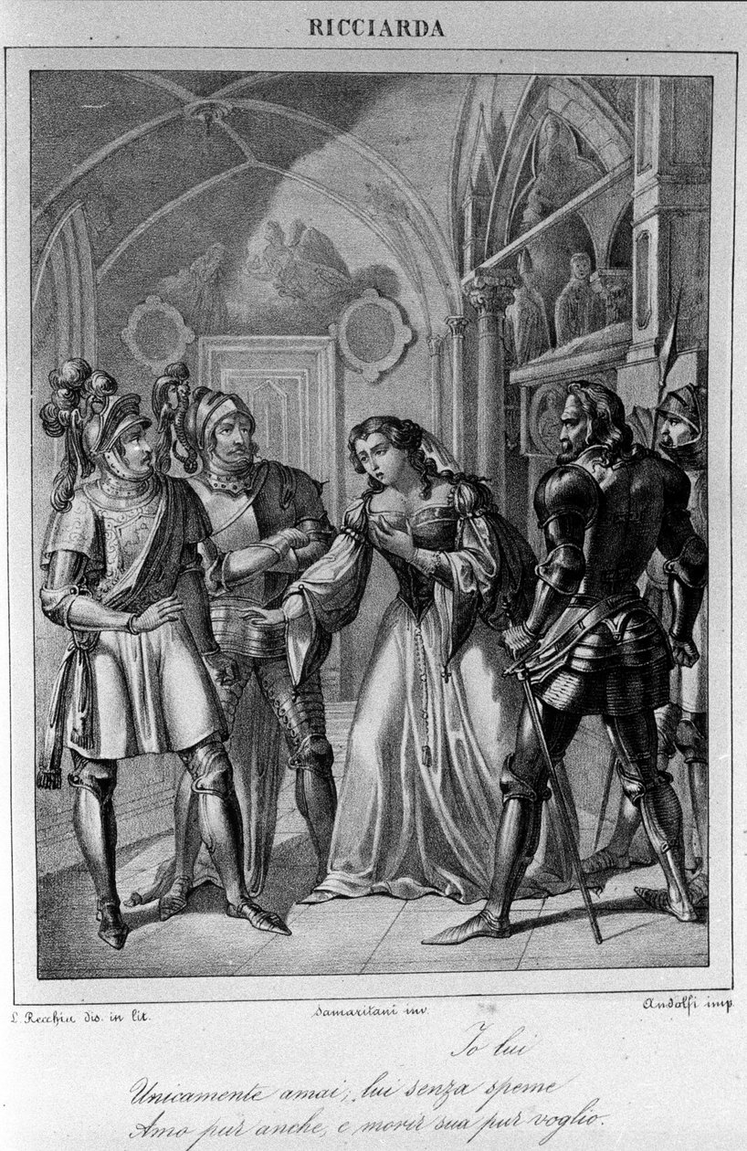 Illusztráció Ugo Foscolo olasz költő és drámaíró „Ricciarda” III. felvonásához (1778-1827) XIX. alkotó: Unknown artist