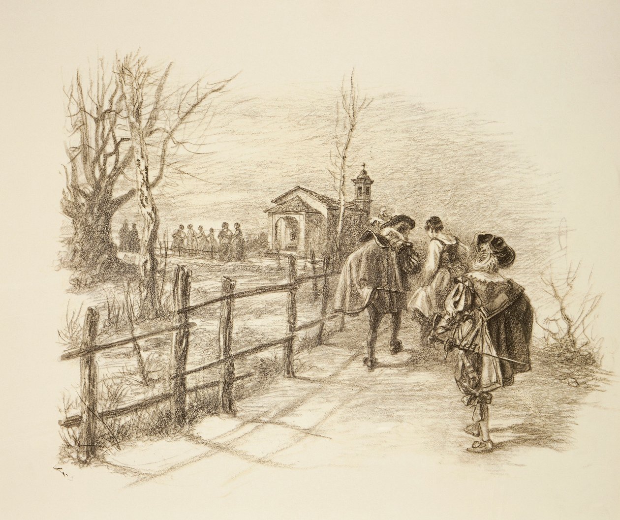Illusztráció Alessandro Manzoni A jegyesek című regényéhez alkotó: Unknown artist