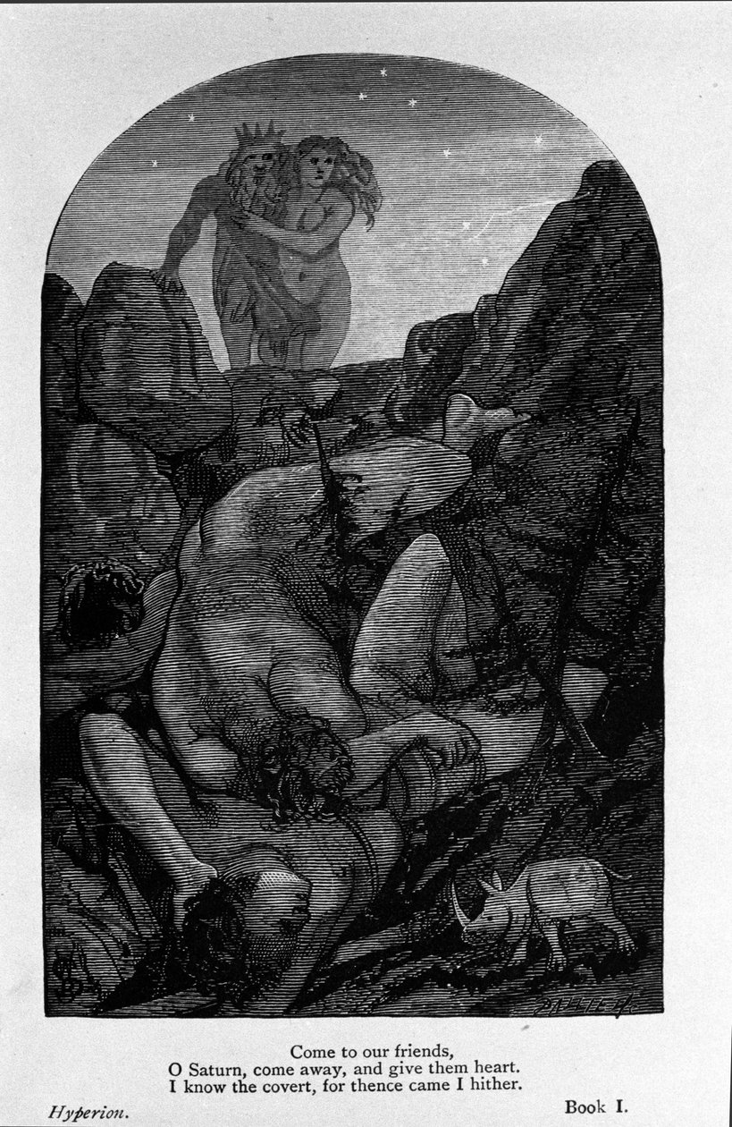 Illusztráció a „Hyperion”-hoz, John Keats költő (1795-1821) 19. század alkotó: Unknown artist