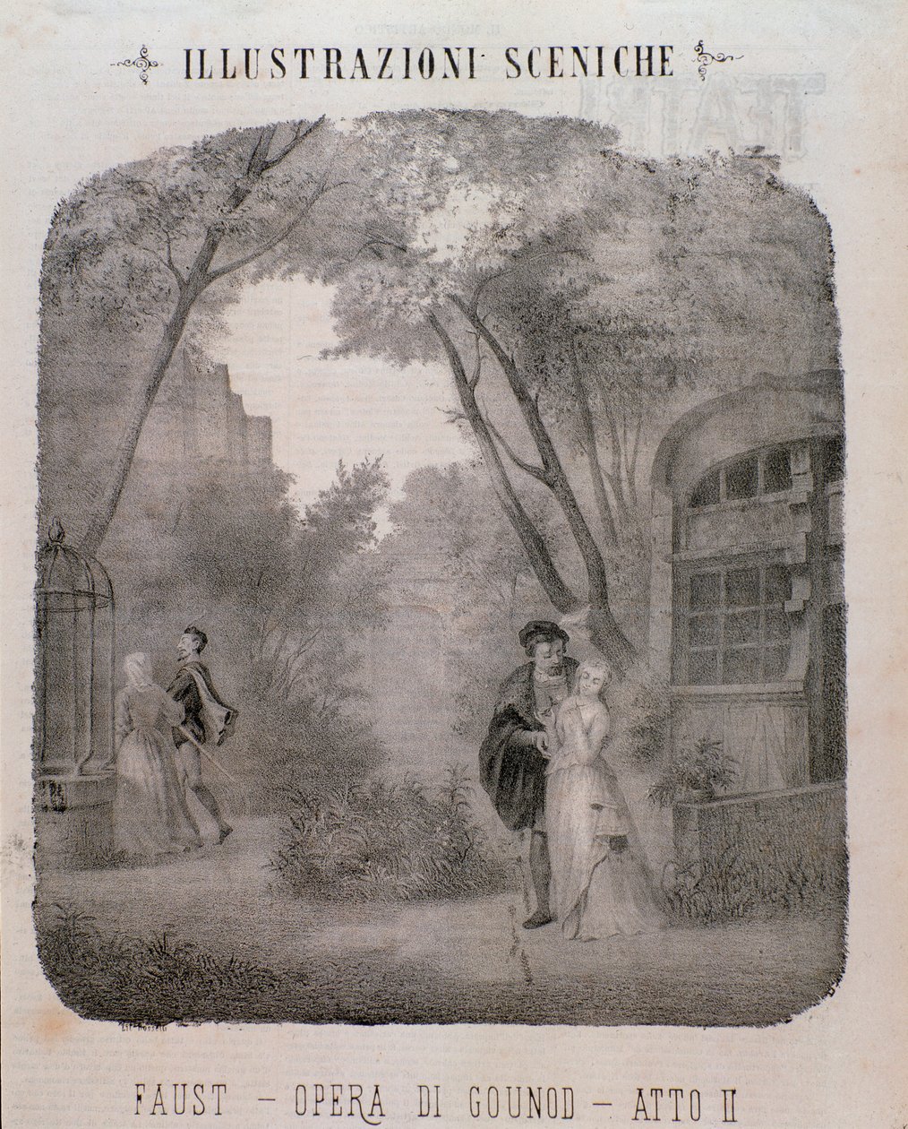 Illusztráció Charles Gounod Faust második felvonásához alkotó: Unknown artist