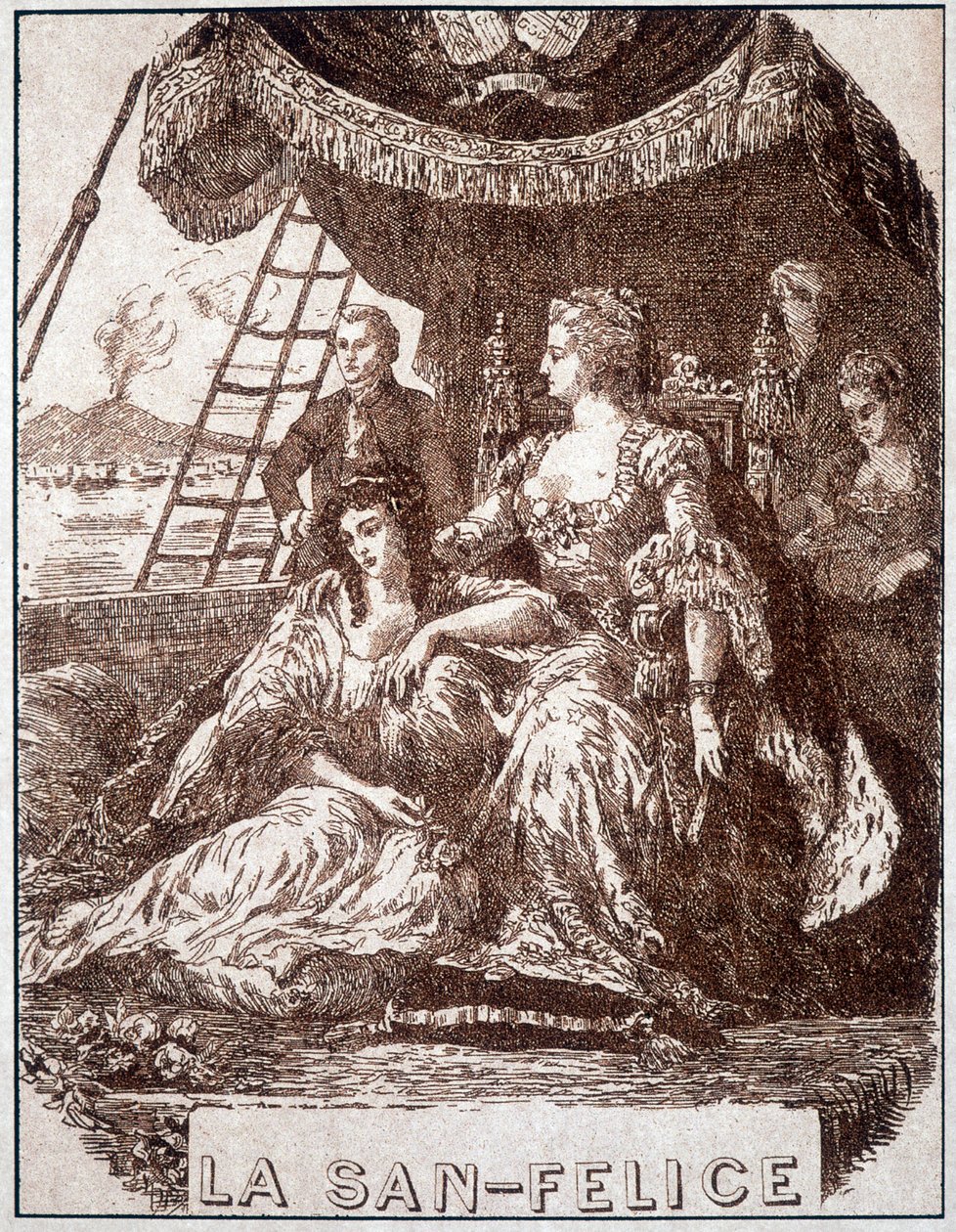 A „La San Felice” illusztrációja, Alexandre Dumas apja. Ed. A. Le Vasseur, Párizs. alkotó: Unknown artist