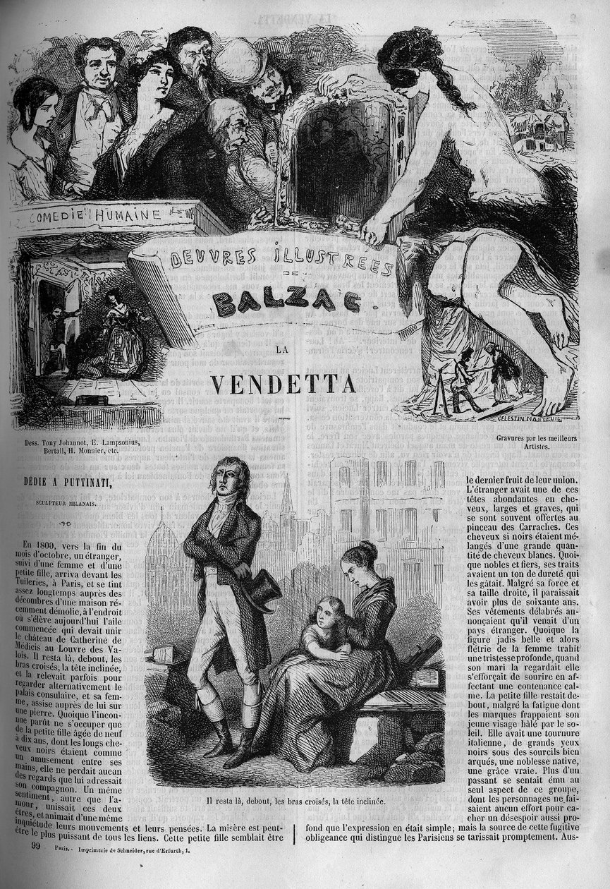 Honore de Balzac (1799-1850) regényének „La Vendetta” illusztrációja. alkotó: Unknown artist
