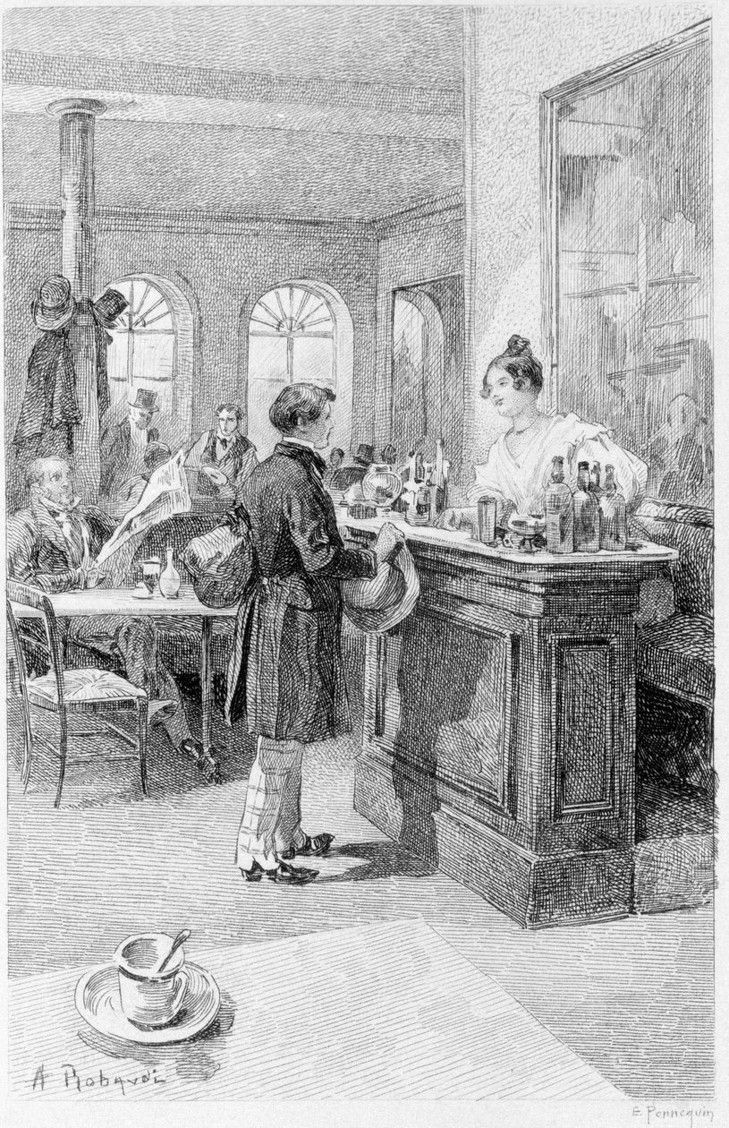Illusztráció: „A piros és a fekete”. Stendhal. 1831. Metszet a 19. század végéről. alkotó: Unknown artist