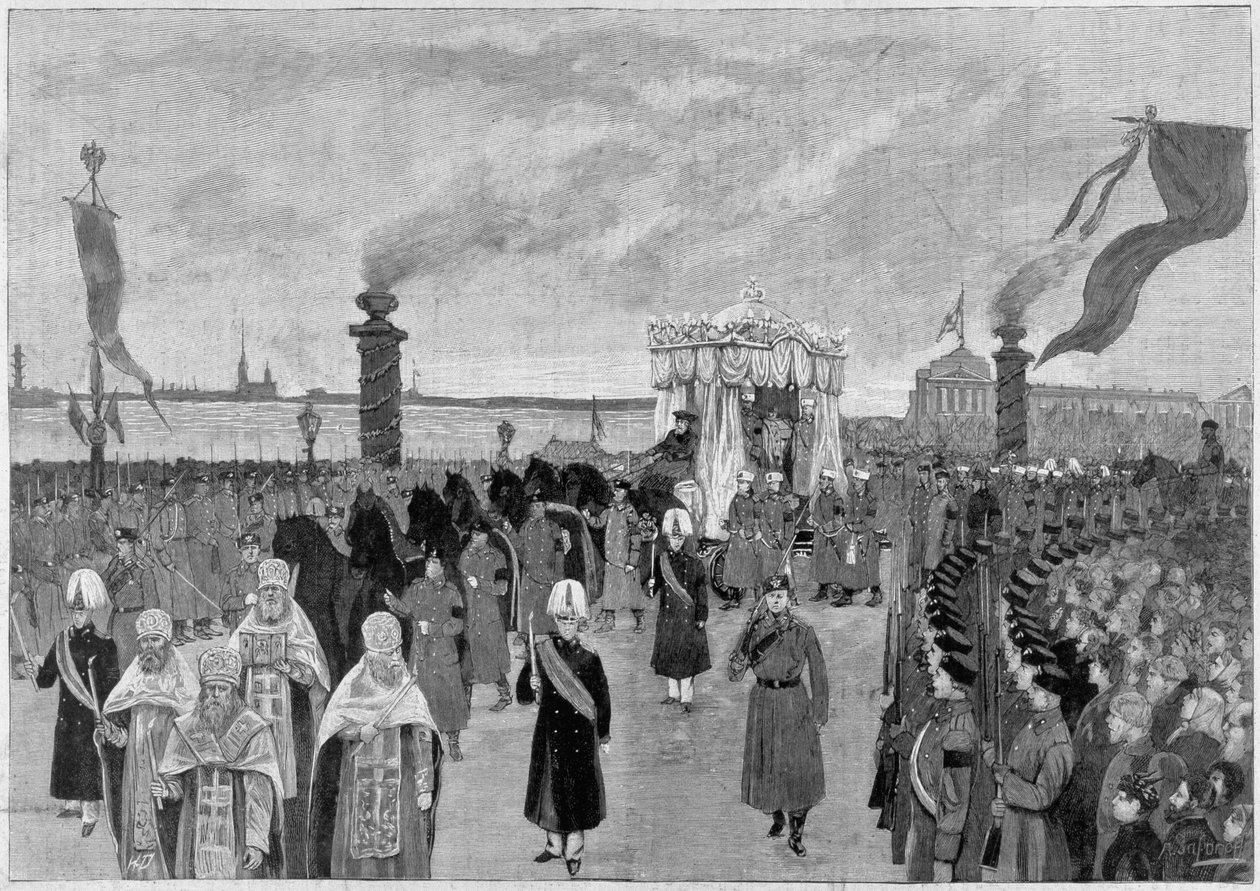 Illusztráció III. Sándor cár 1894-es temetéséről. alkotó: Unknown artist