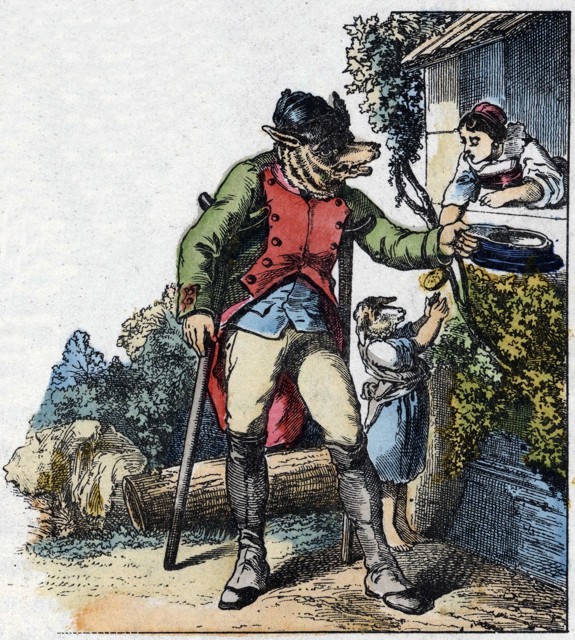 Illusztráció a „Jó anya bárány” című meséhez. A „” Mesék otthonról a kicsiknek” c. századi névtelen metszet. alkotó: Unknown artist