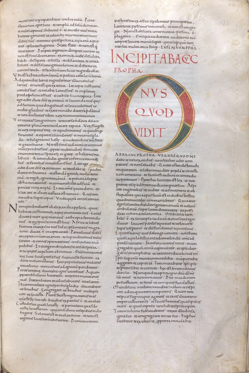 Incipit Habakkuk Propha. Habakuk próféta könyvének incipitje, 11. század (miniatűr, hártyás kézirat) alkotó: Unknown artist