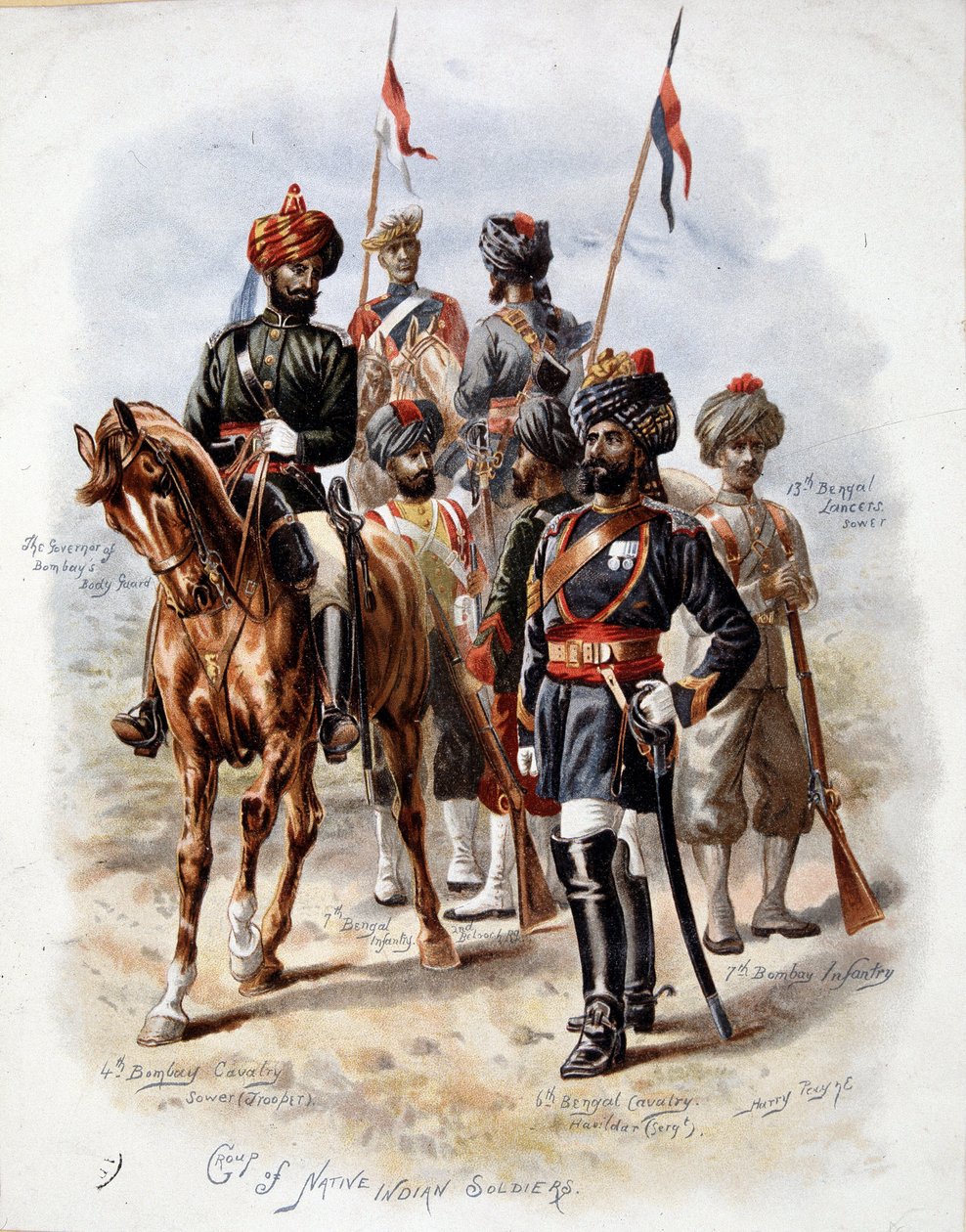Az angol hadsereg indiai hadserege - chromo. alkotó: Unknown artist