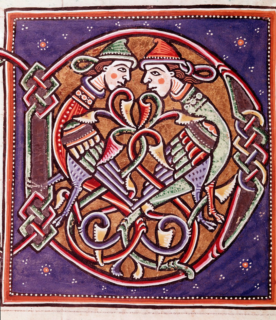 Kezdő D betű képzeletbeli lényekkel (miniatűr alkotó: Unknown artist