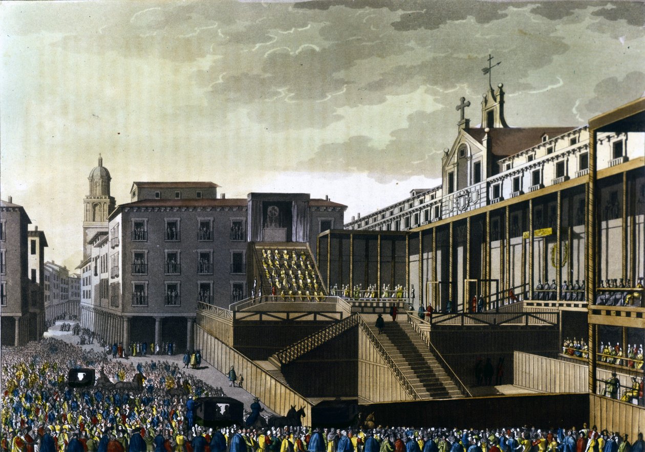 Inkvizíciós jelenet a spanyolországi Burgos közterén. 16. század. alkotó: Unknown artist
