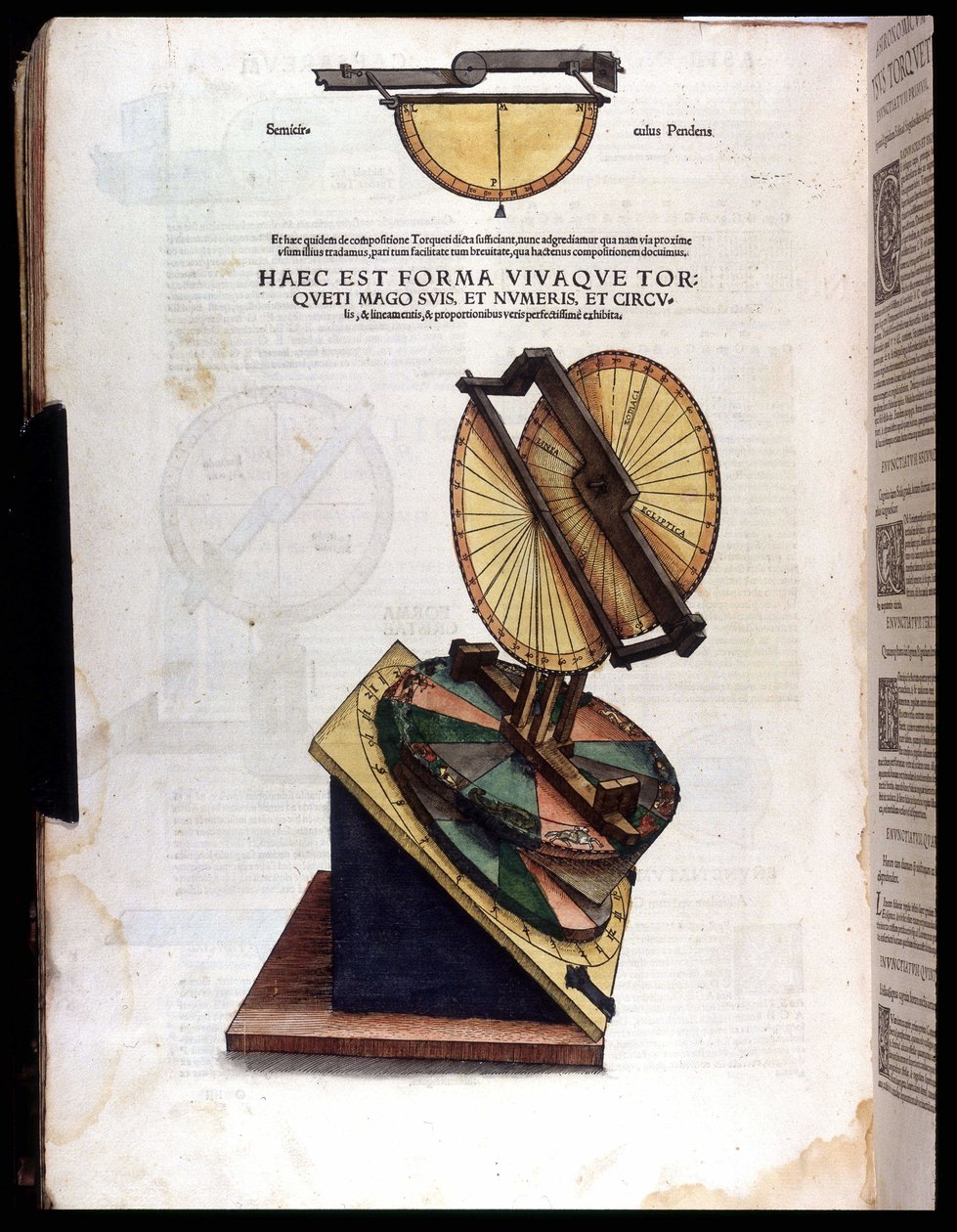 Csillagászati eszköz - a 16. századi értekezésben „” Astronomicon caesarum”. alkotó: Unknown artist