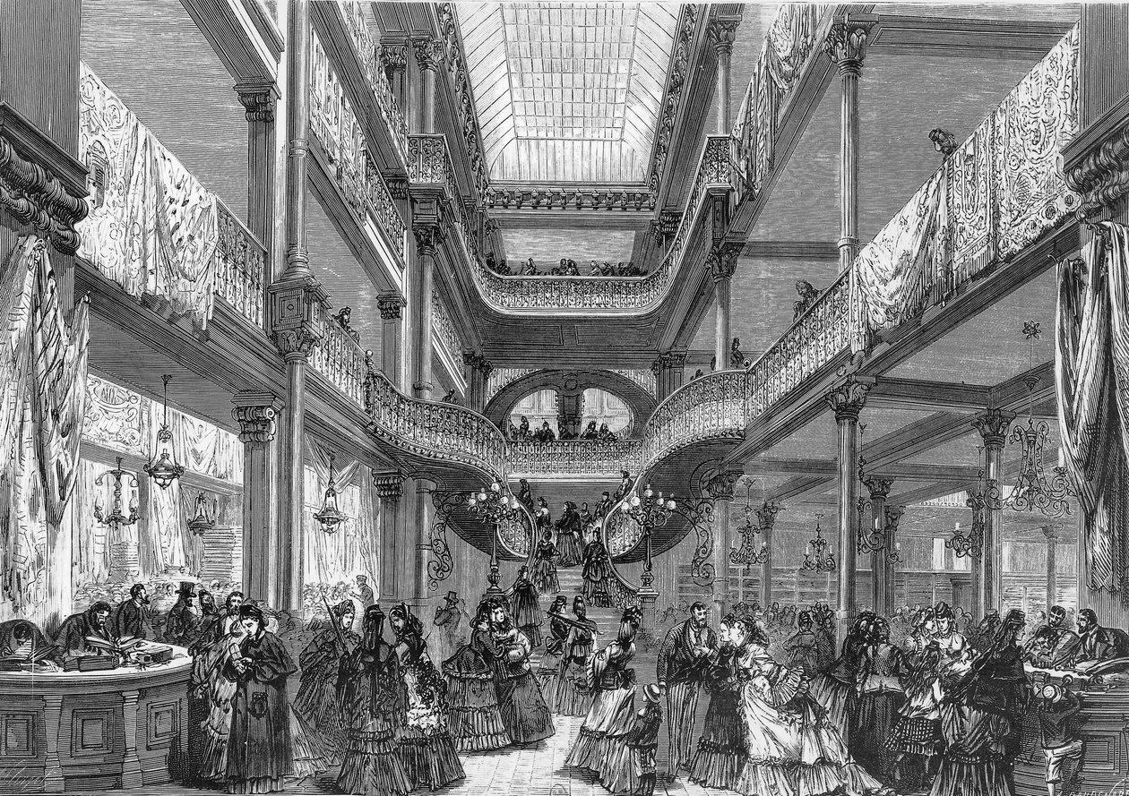 A híres párizsi Au Bon Marche áruház belső nézete alkotó: Unknown artist
