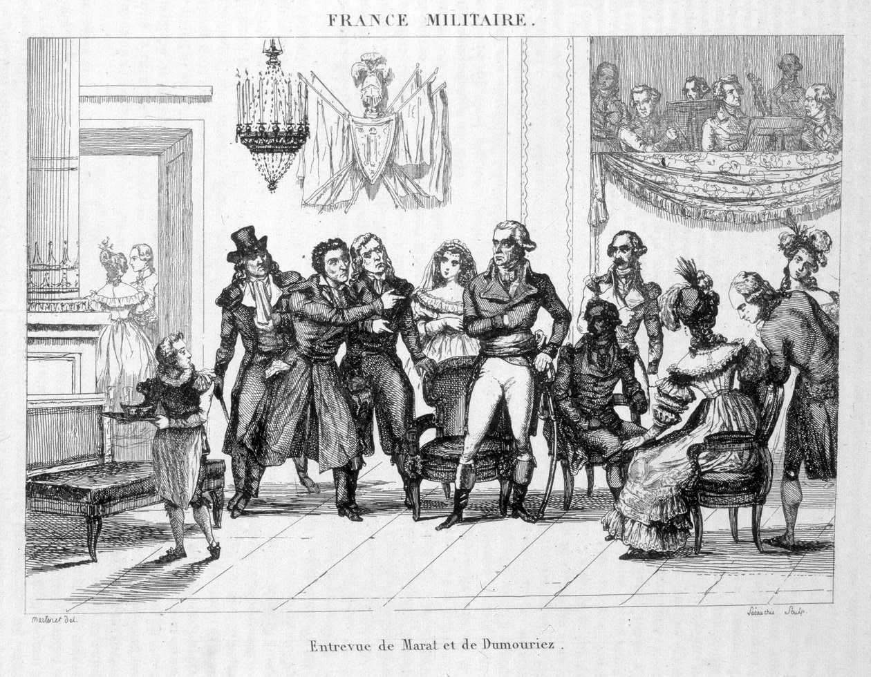 Joachim Murat (1767-1815) és Dumouriez (1739 - 1823) interjúja - Metszet a XIX. alkotó: Unknown artist