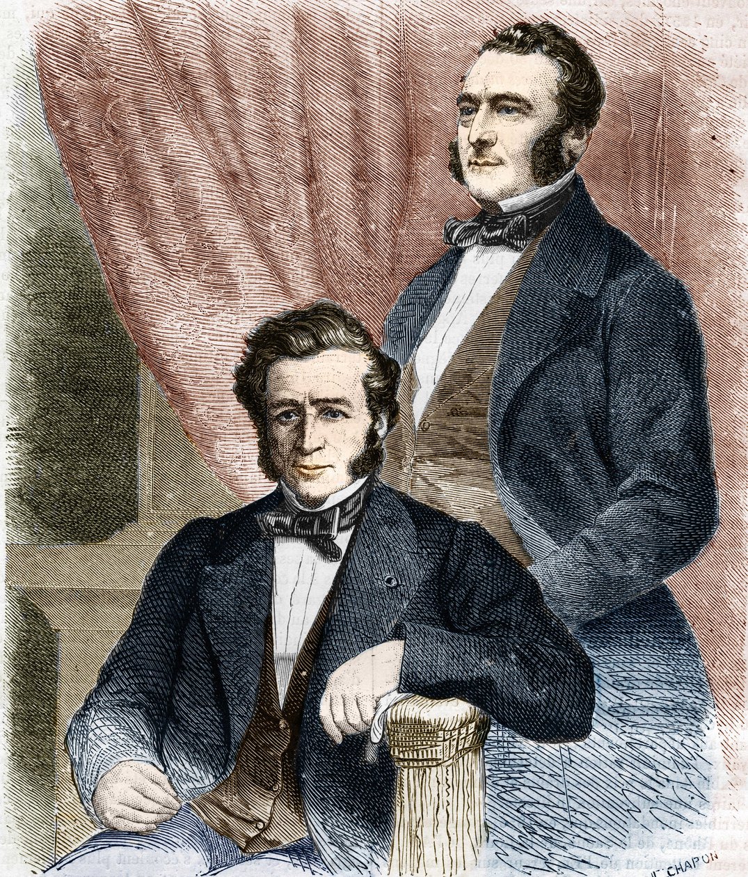 Isaac (1800-1875) és Emile (1806-1880) Pereire, a Societe de Credit Mobilier és a Compagnie Generale Transatlantique alapítói alkotó: Unknown artist