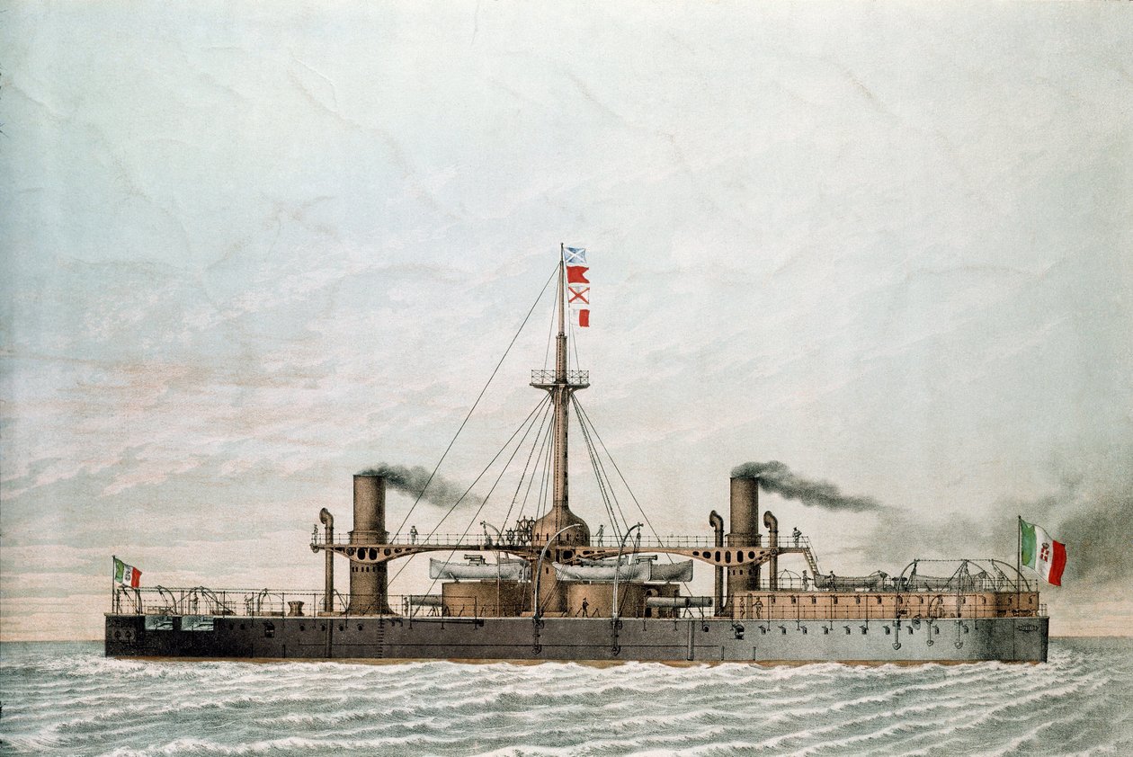 Caio Duilio olasz csatahajó (nyomat alkotó: Unknown artist