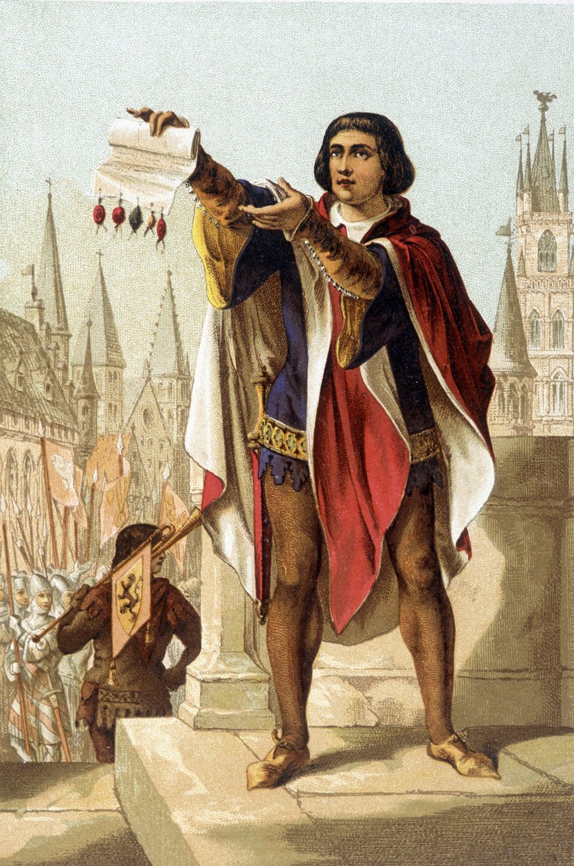 Jacob Van Artevelde. Genti burzsoá (1290-1345). 1880-as kromolitográfia. alkotó: Unknown artist