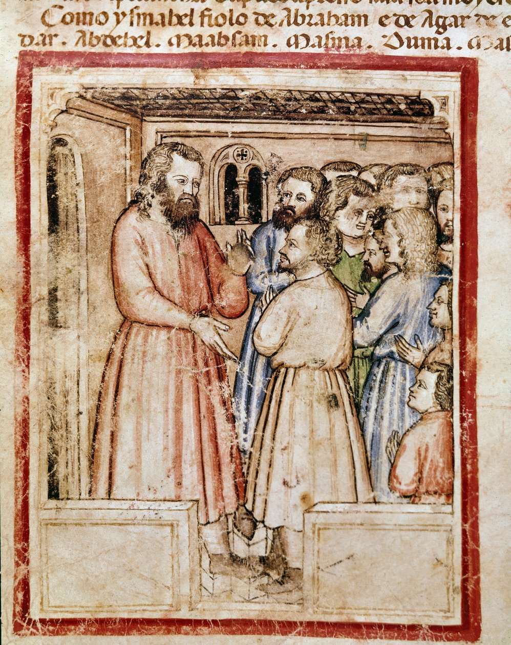 Jákob és tizenkét gyermeke Miniatűr a 212-es kódexből (vagy Padovano kódexből vagy Páduai Bibliából) 1390-1400 Rovigo, Accademia dei Concordi alkotó: Unknown artist