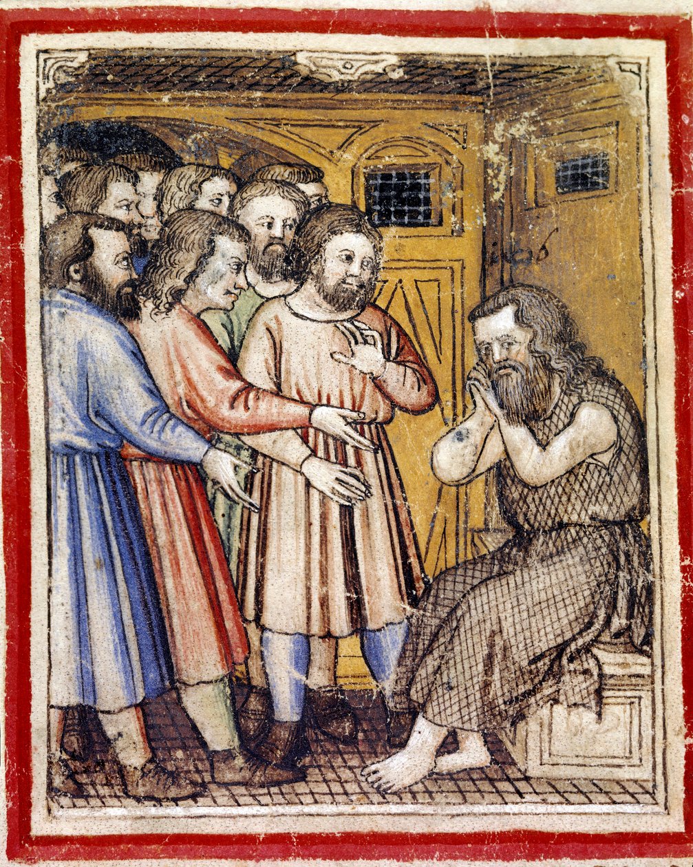 Jacob gyászolja fia, Joseph Miniature eltűnését a Codex 212-ből (vagy Padovan vagy Páduai Bibliából) 1390-1400 Rovigo, Accademia dei Concordi alkotó: Unknown artist