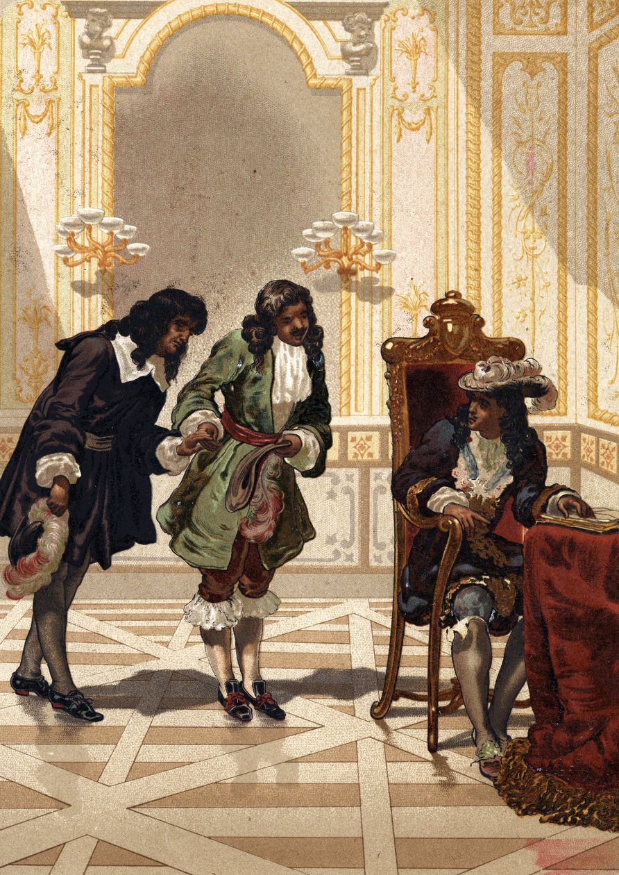 Jean Baptiste (Jean-Baptiste) Colbert (1619-1683) bemutatja Jean Dominique Cassinit (1625-1712), francia csillagászt. Louis Figuier „La Ciencia y sus Hombres” című műve után. Barcelona 1881 alkotó: Unknown artist