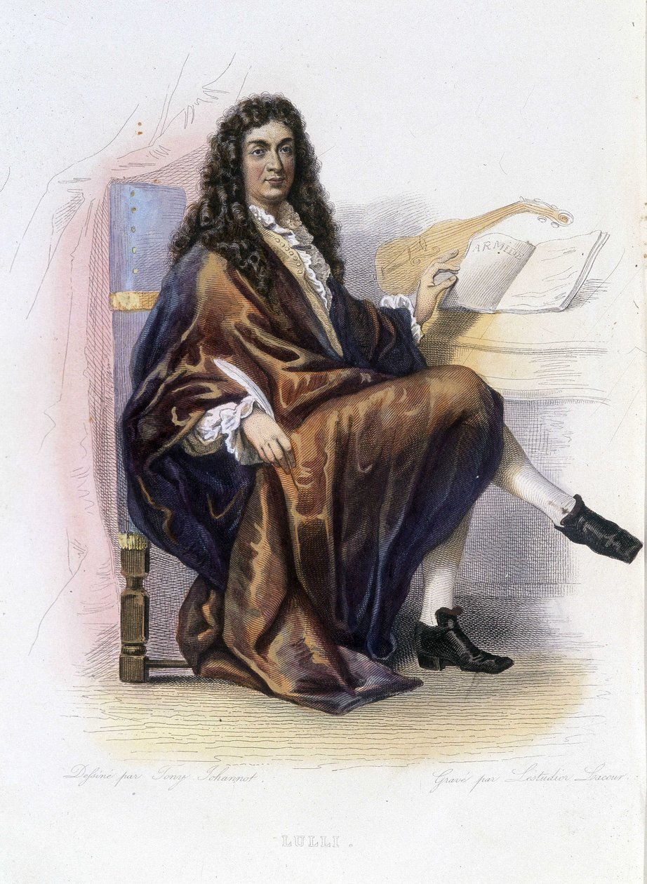 Jean Baptiste Lully (1632-1687) - a „Le Plutarque francais”-ban, szerk. Mennechet alkotó: Unknown artist