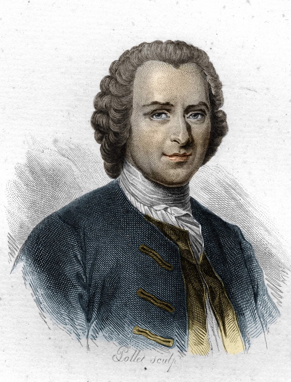 Jean Jacques Rousseau, franciául beszélő genfi író és filozófus. 19. századi metszet alkotó: Unknown artist