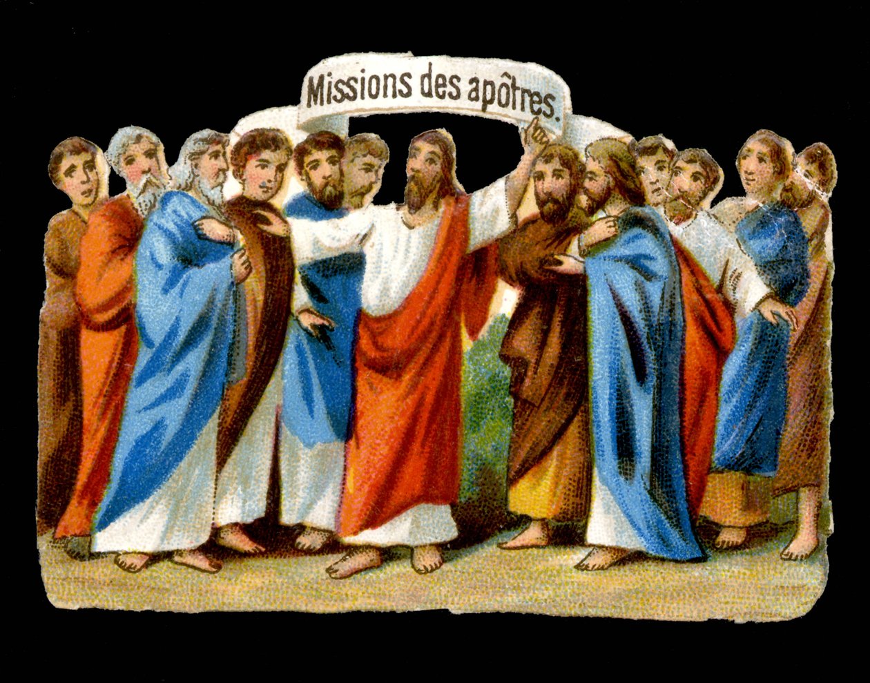 Jézus az apostolokra – Chromóra – bízza küldetéseiket. alkotó: Unknown artist
