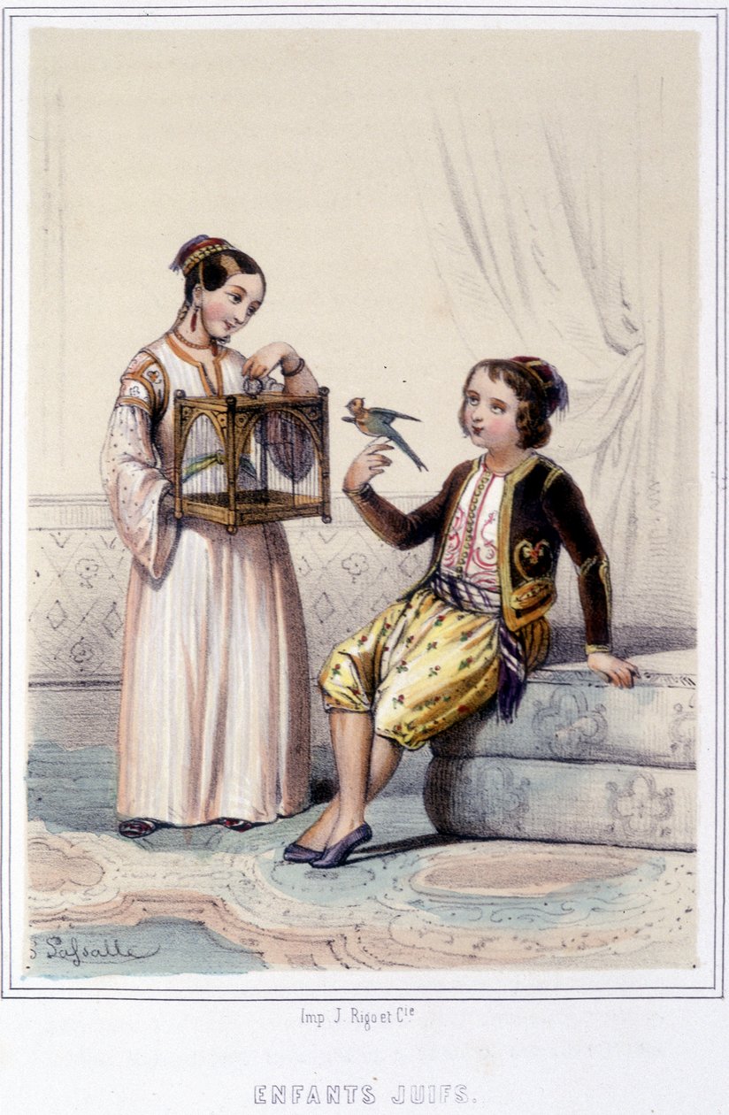Algériai zsidó gyerekek a 19. század második felében. alkotó: Unknown artist