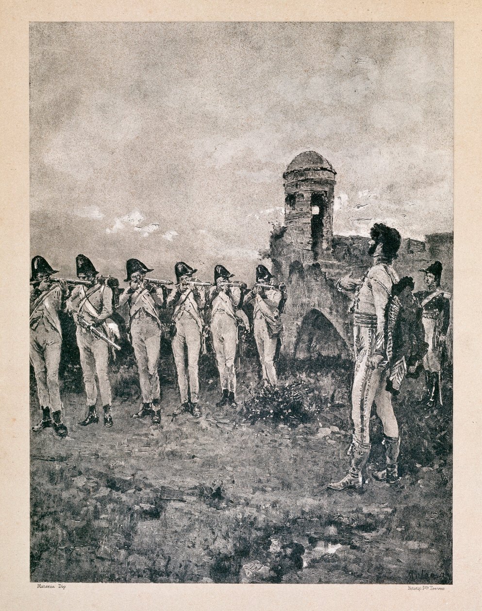 Joachim Murat (1767-1815), francia marechal, Nápoly királya, 1815.10.13-án lőtték le a Calabria Prints of the period-ban. alkotó: Unknown artist