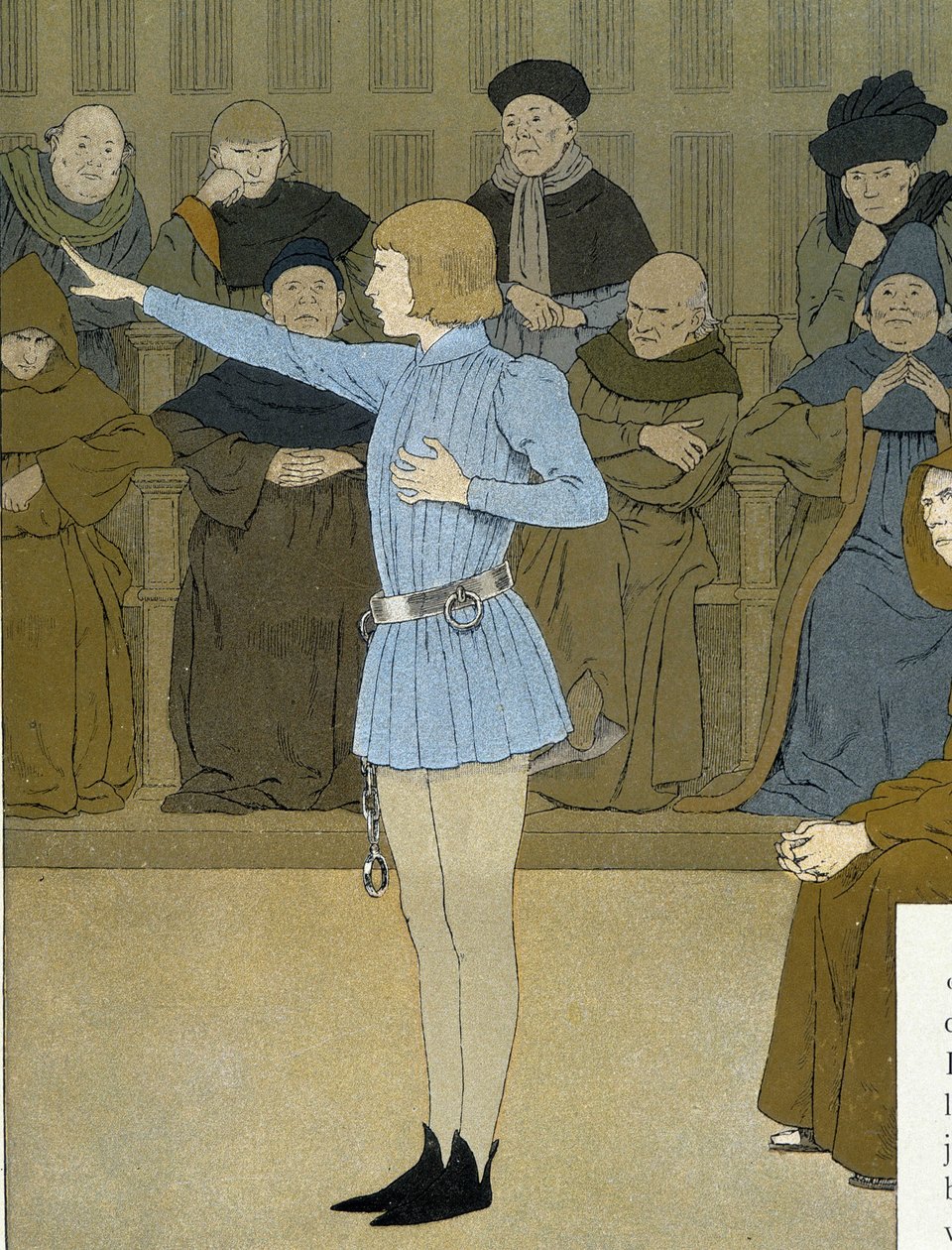 Jeanne of Arc megesküdött a tárgyalásán – Maurice Boutet de Monvel alkotó: Unknown artist