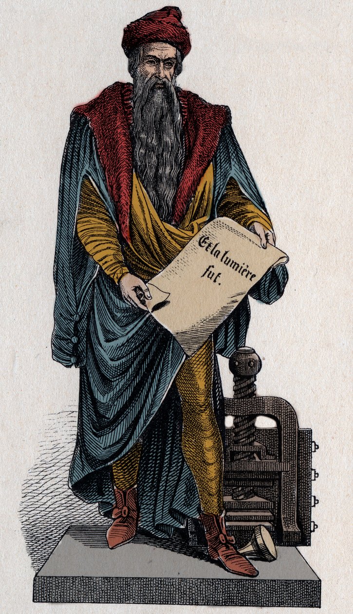 Johann Gutenberg német nyomdász és ötvös alkotó: Unknown artist