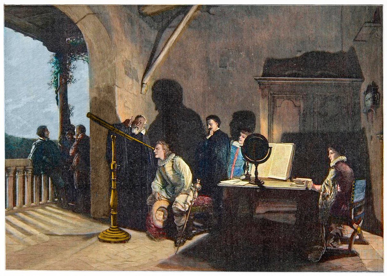 John Milton (1608-1674) meglátogatta Galileo Galileit Milton 1638-1639-es olaszországi körútja során. metszés alkotó: Unknown artist