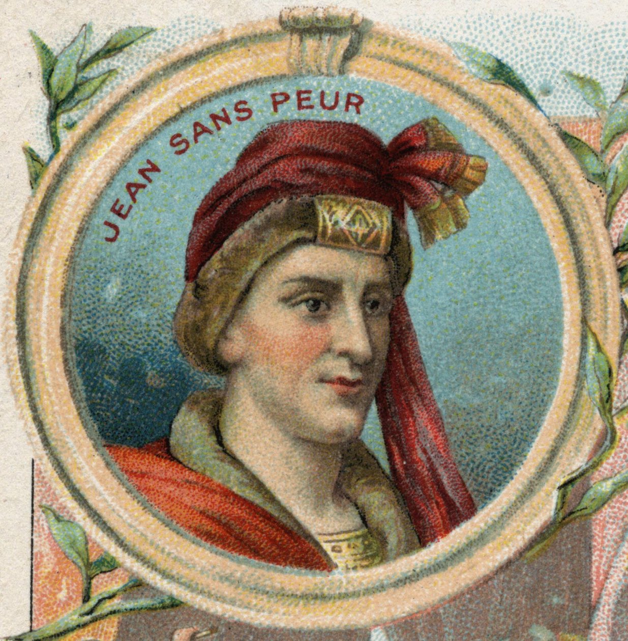 János félelem nélkül (1371-1419), Bourgogne hercege. Kromolitográfia a 19. század végén alkotó: Unknown artist