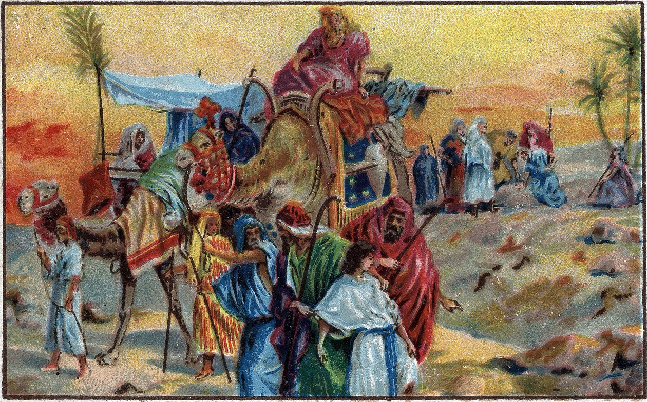 Józsefet eladták testvérei - Józsefet testvérei eladták (1Móz 37,1-36) - A 19. század végének kromolitográfiája. alkotó: Unknown artist