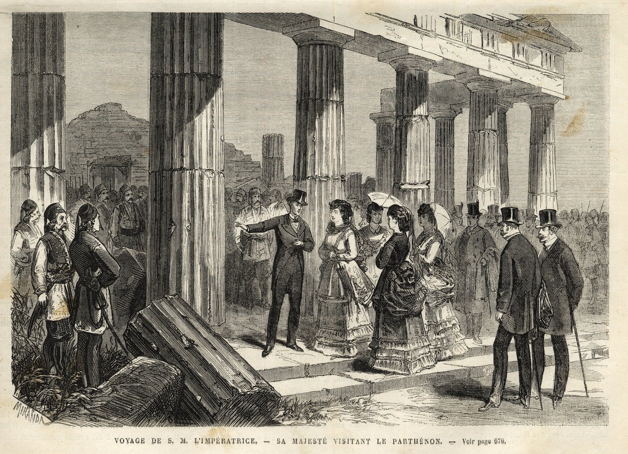 Eugenie császárné utazása Görögországban - Eugenie impresszion utazása Görögországba - Parthenon látogatása Athénéban - 1869-ben alkotó: Unknown artist