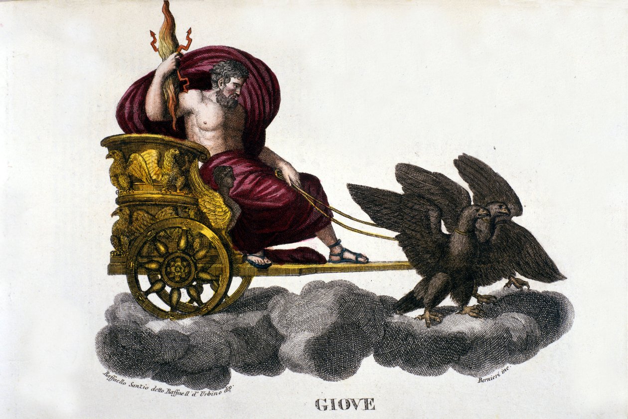 Jupiter (Zeusz). 19. századi metszet. alkotó: Unknown artist