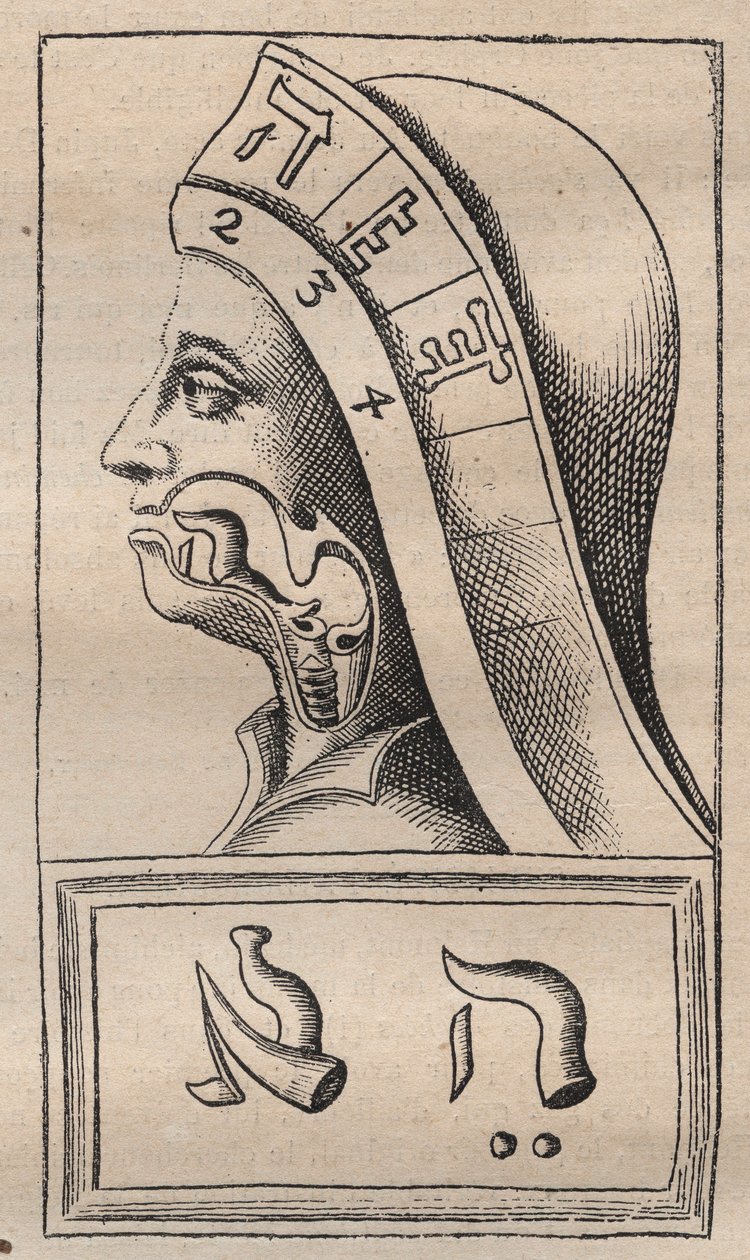 Kabbala - Kabbalale - Illusztráció: "A héber ábécé ábécéje" (A természet ábécéje) Francis Mercury van Helmont (1618-1699) (Francois Mercure Van Helmont) - Ebben a művében van Helmont azt állította, hogy minden lett alkotó: Unknown artist