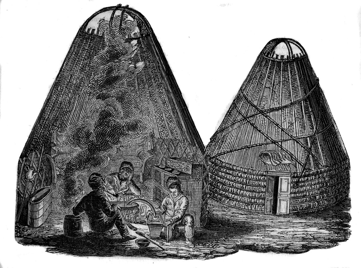 Kalmukok (nyugati mongolok) a sátruk előtt. alkotó: Unknown artist