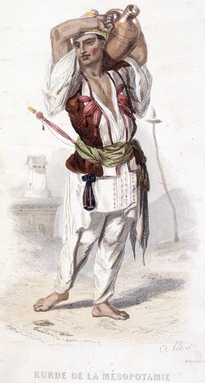 Mezopotámiai kurdok amfort cipelve.1810-1860 körül. alkotó: Unknown artist