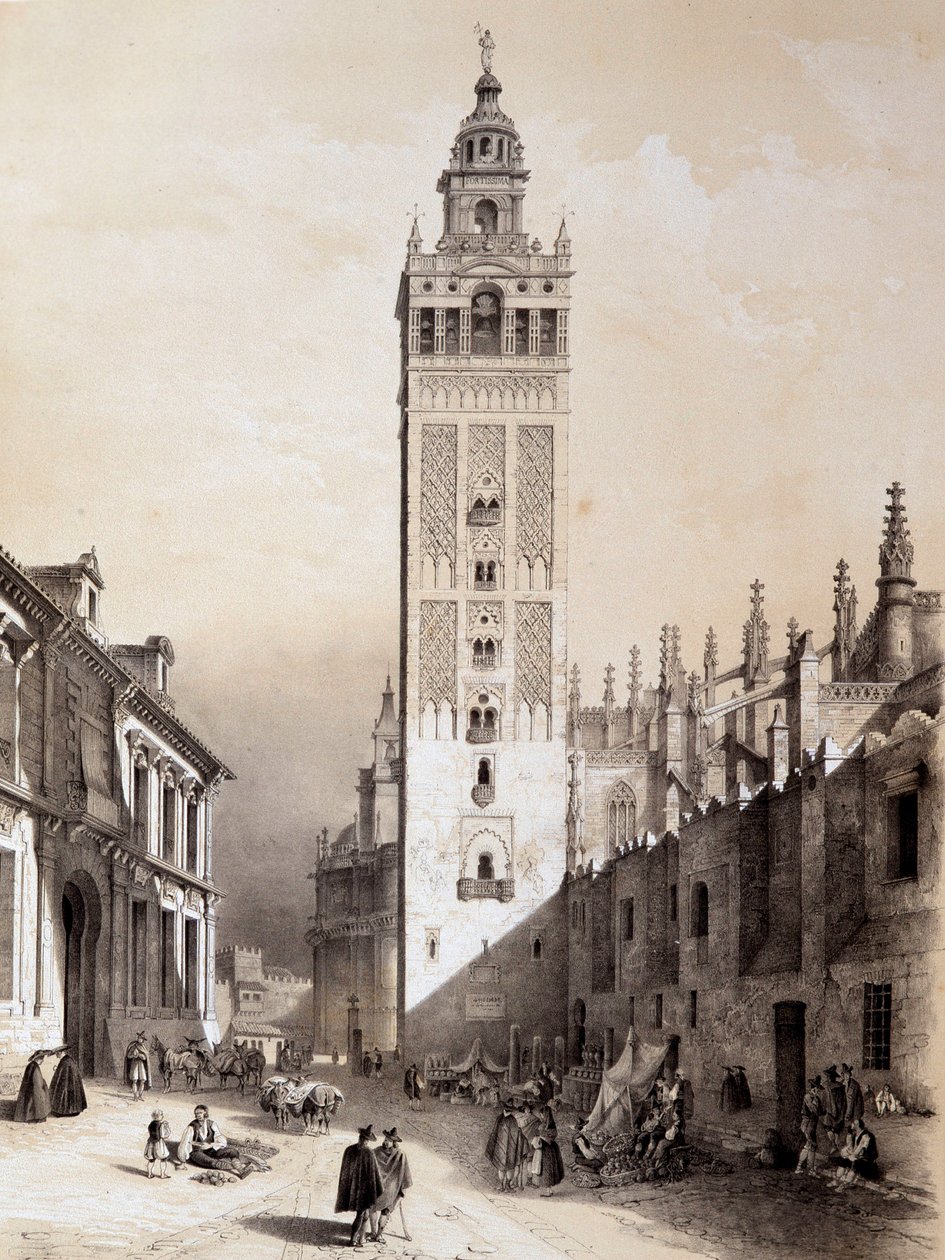 La Giralda, Sevilla, „Spanyolország híres helyszíneinek és műemlékeinek művészi és monumentális Spanyolországa”” – Don Genaro Perezde Villa alkotó: Unknown artist