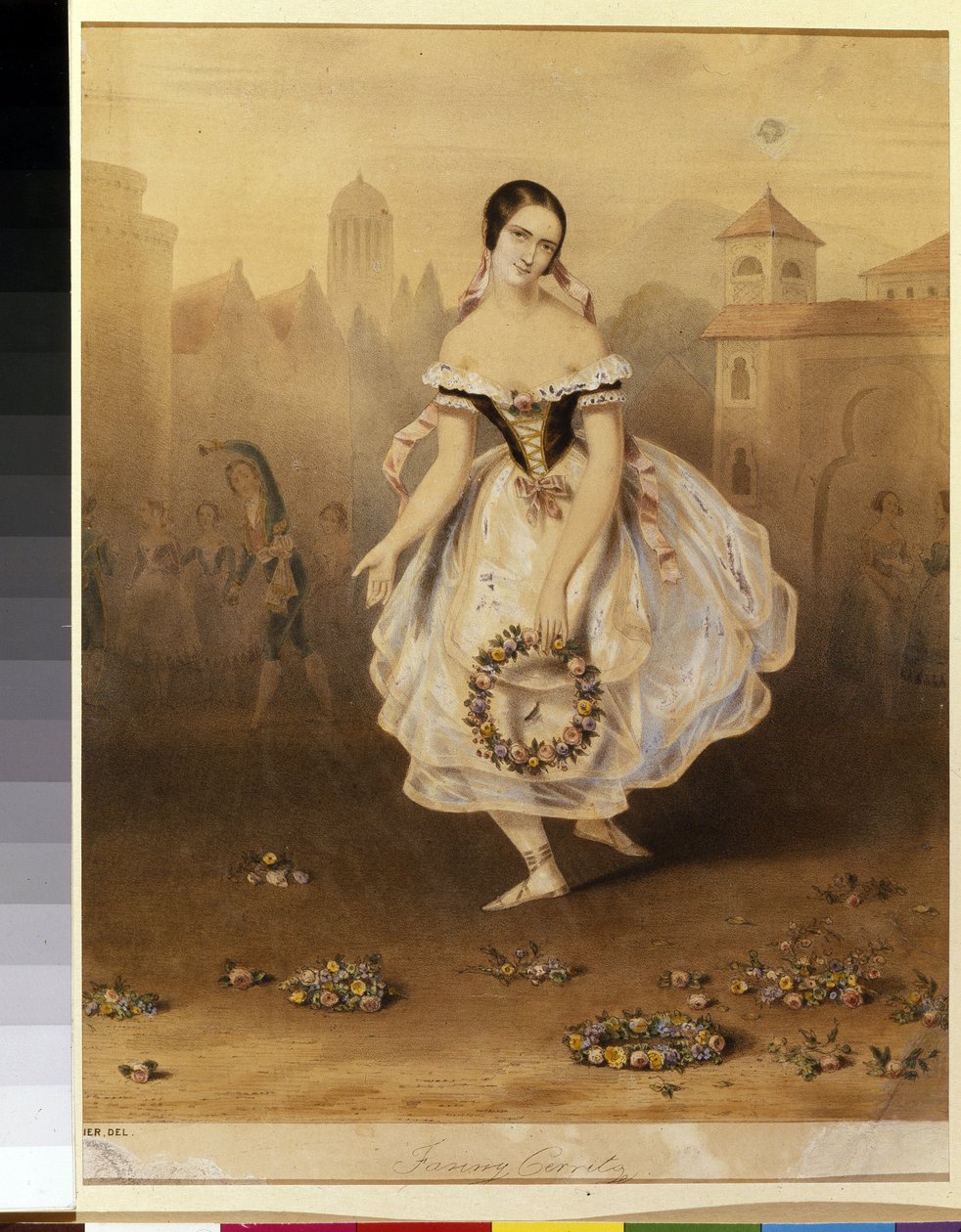 Fanny (Francesca) Cerrito (1817-1909) olasz balerina (Fanny Cerrito balett-táncos). Névtelen litográfia, 1830 vége. 19. századi neoklasszicizmus. Állami Színház- és Zeneművészeti Múzeum, Szentpétervár. alkotó: Unknown artist