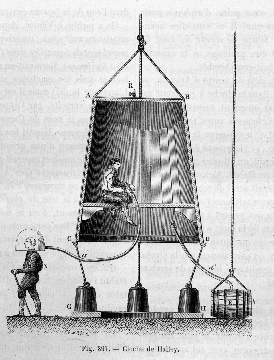 La bell de plongee, Edmond (Edmund) Halley (1656-1742) – Louis Figuier „A tudomány csodái” c. alkotó: Unknown artist