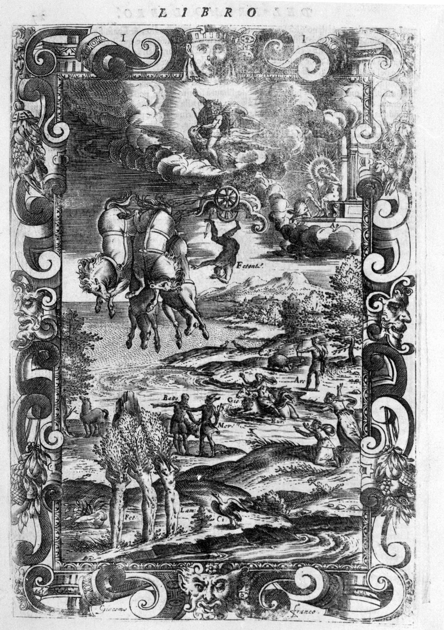 Phaeton bukása (Phaethon) – Ovide „Les Metamorphoses” című könyvében – Editions de Paris alkotó: Unknown artist