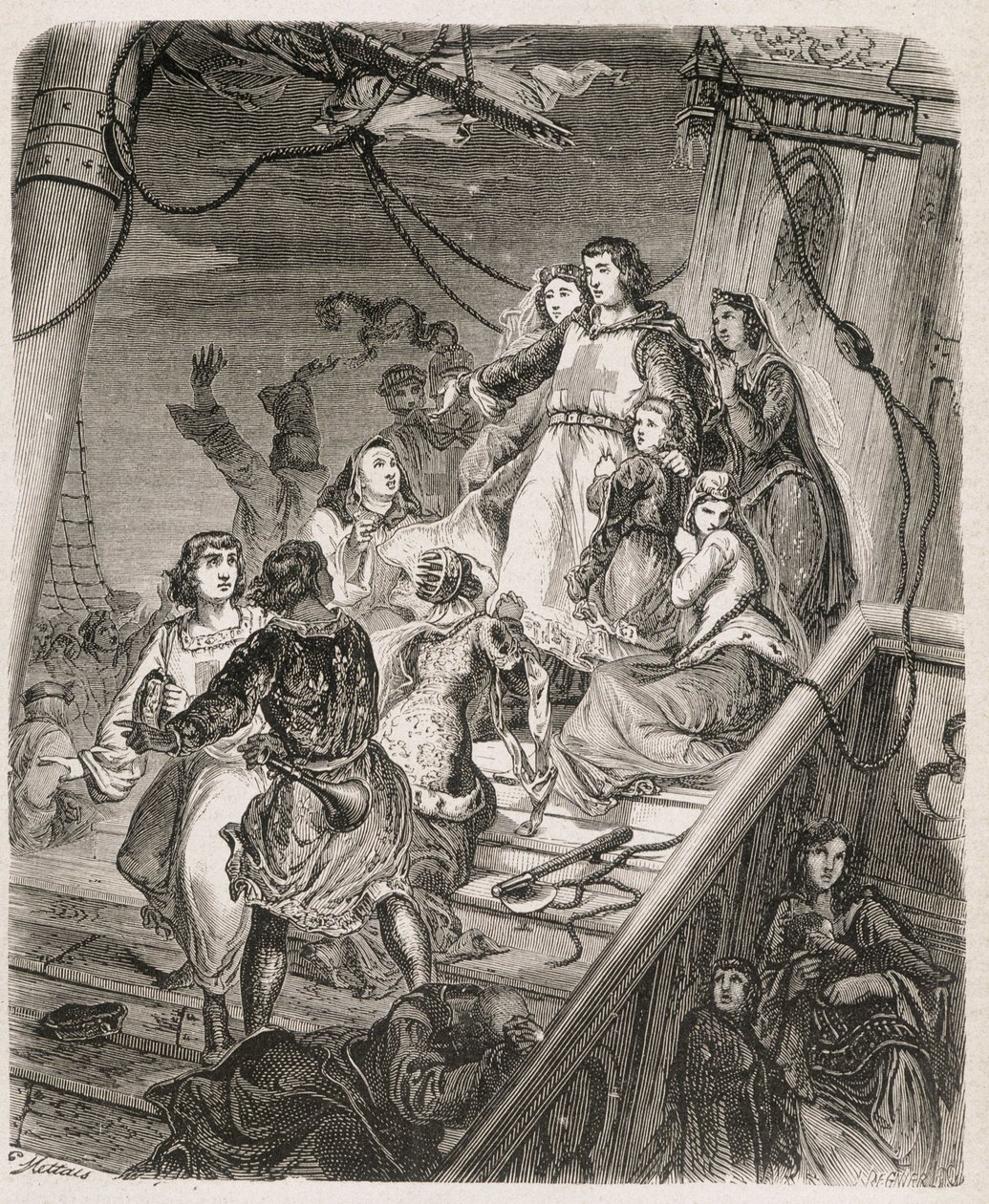 La galère de Saint Louis - „Pápák, királyok, királynék, császárok története évszázadokon át” című könyvében, Maurice Lachatre 1857-ben alkotó: Unknown artist