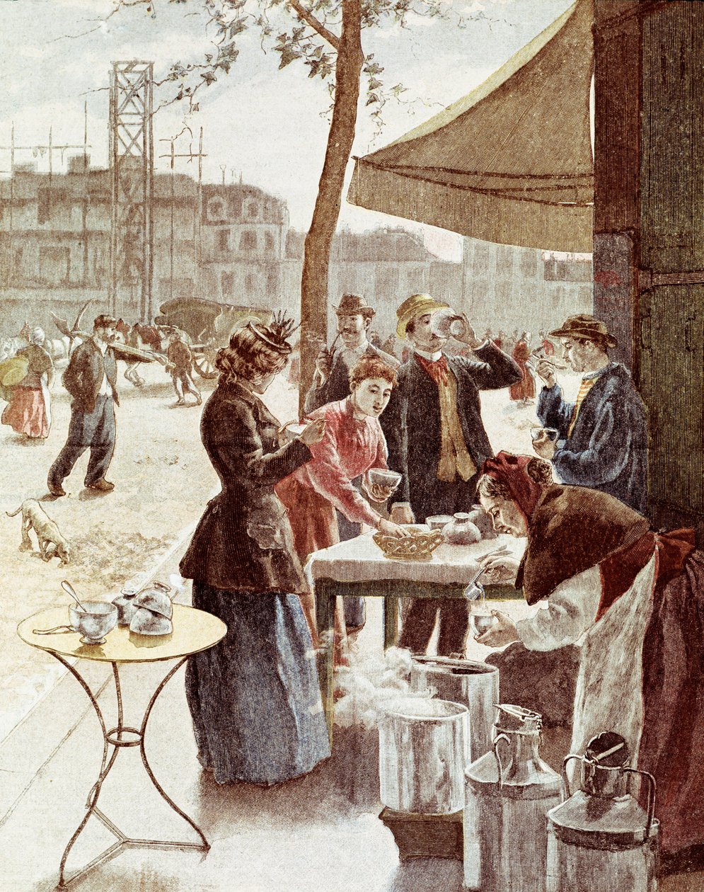 La laitiere, vasárnap reggel 6 óra. Színes metszet 1895. július 14. Paris, Musee Carnavalet alkotó: Unknown artist