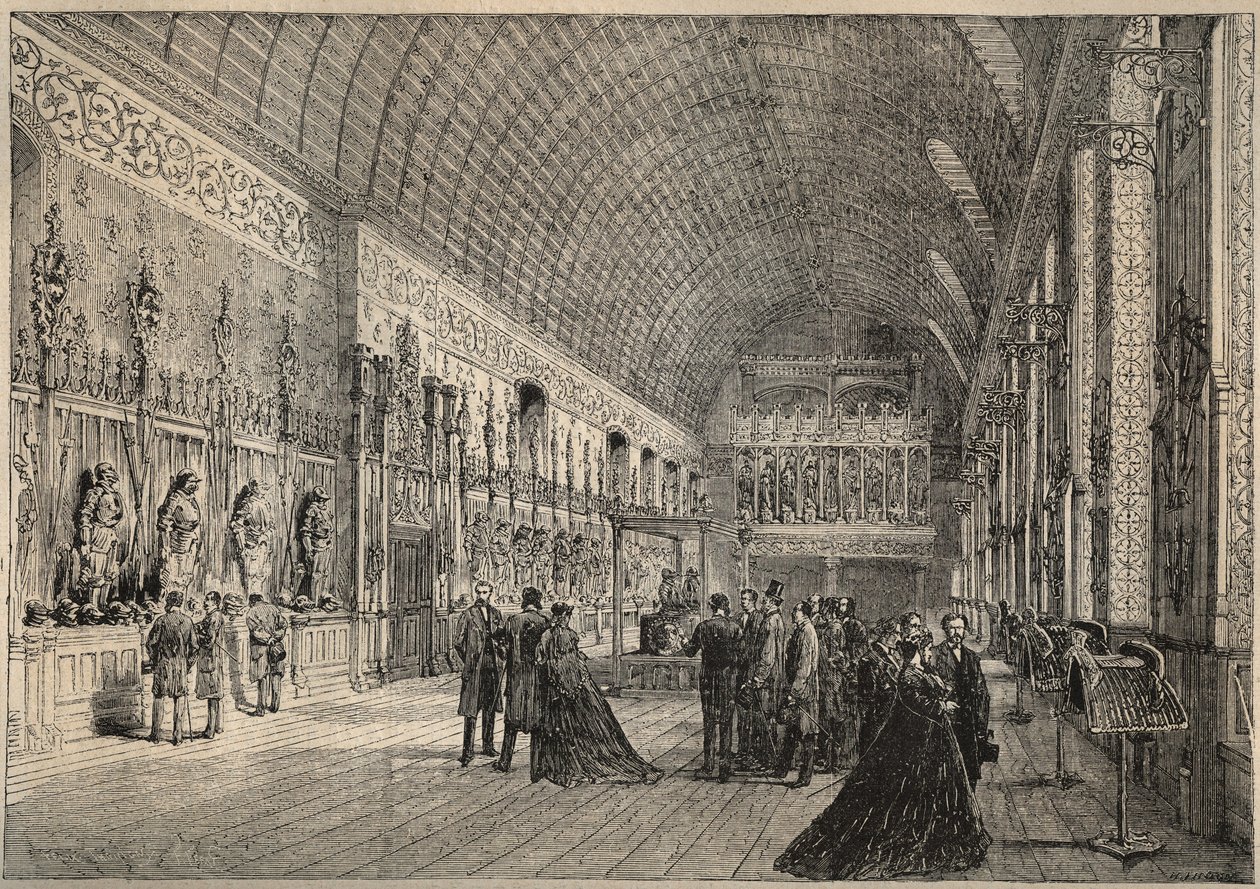 A pierrefondsi kastély fegyverszobája - Viollet-Leduc (Viollet Leduc) 1880-as metszetének restitúciója alkotó: Unknown artist