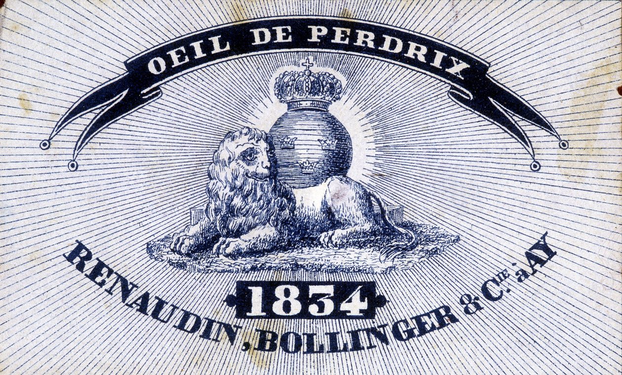 Címke ""Eye of Partridge - Renaudin, Bollinger & Cie à AY - 1834"". alkotó: Unknown artist