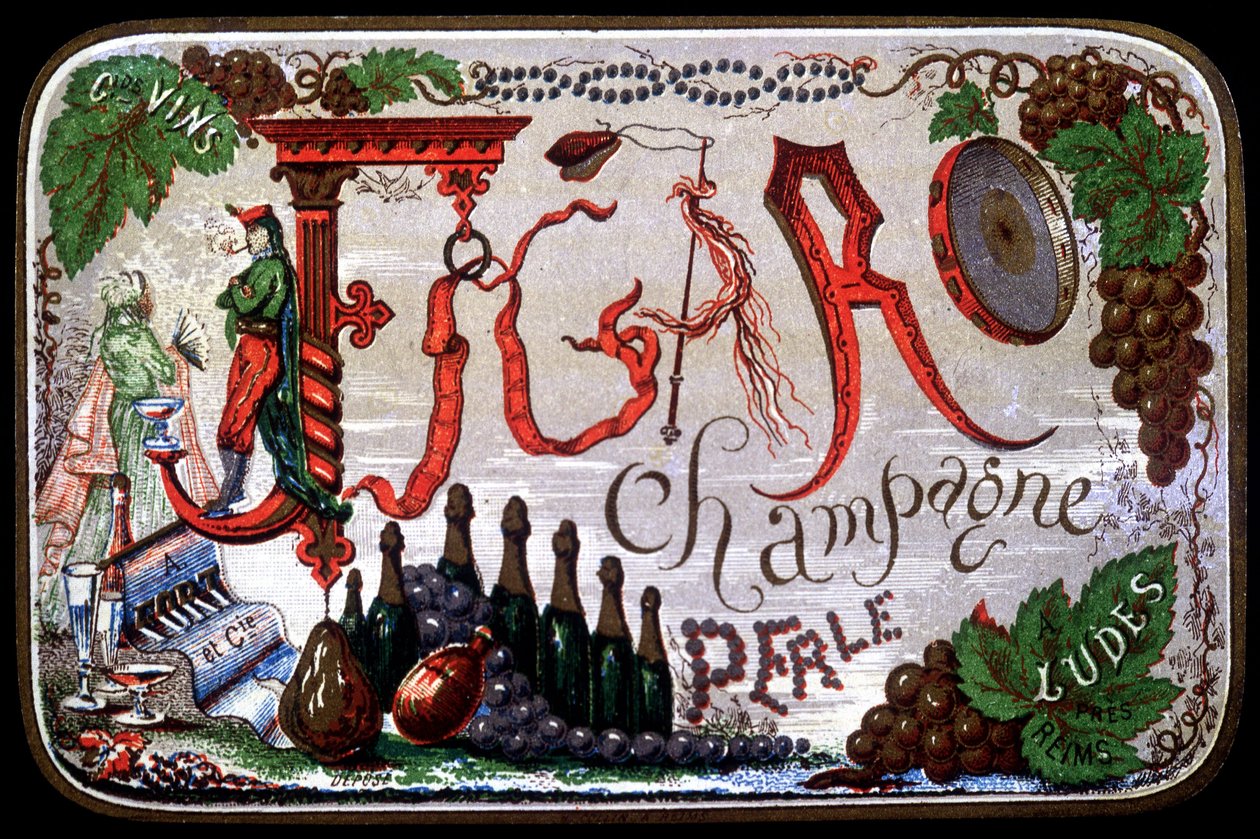 Figaro Champagne Perle címkéje. SD. 19. század. alkotó: Unknown artist