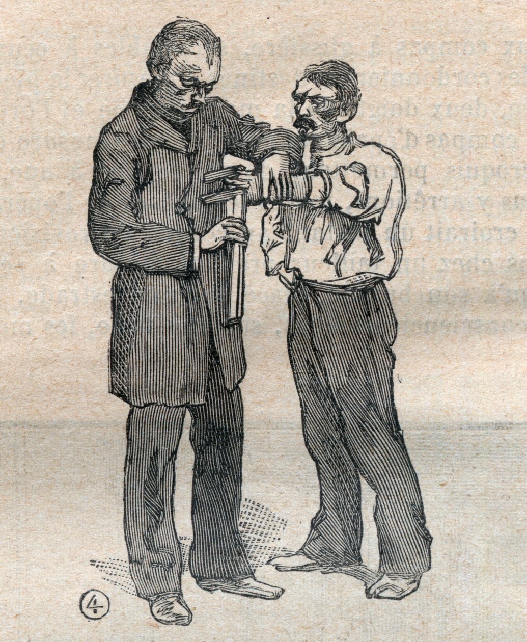 Bírói antropometria vagy bertillonnage, Alphonse Bertillon (1853-1914) módszere: a középső ujj és a bal gyűrűsujj mérése - Metszet a „La Science francaise”-ban alkotó: Unknown artist